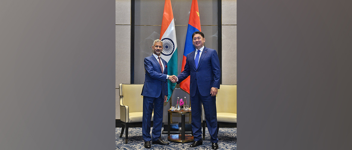 External Affairs Minister Dr. S. Jaishankar called on HE. Mr. Khurelsukh Ukhnaa,
President of Mongolia in New Delhi on 13 Oct 2025.